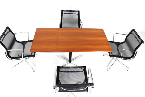 JM Thomas for Wilhelm Renz, Mid-Century height-adjustable combination dining table / coffee table in teak and chrome