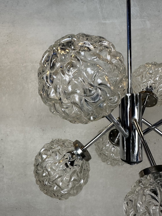 Image 1 of Vintage mid-century 'atomic' hanging lamp