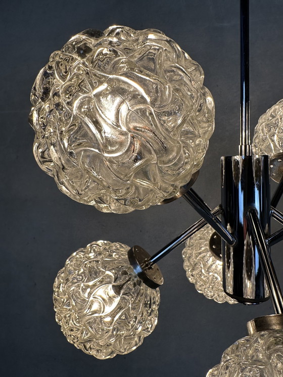 Image 1 of Vintage mid-century 'atomic' hanging lamp