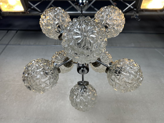 Image 1 of Vintage mid-century 'atomic' hanging lamp