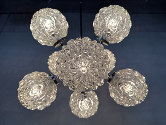 Image 1 of Vintage mid-century 'atomic' hanging lamp