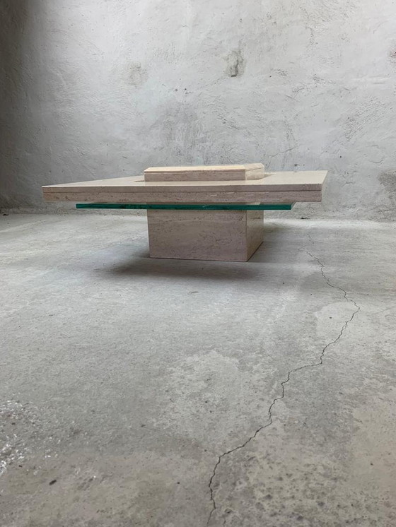 Image 1 of Italian travertine coffee table