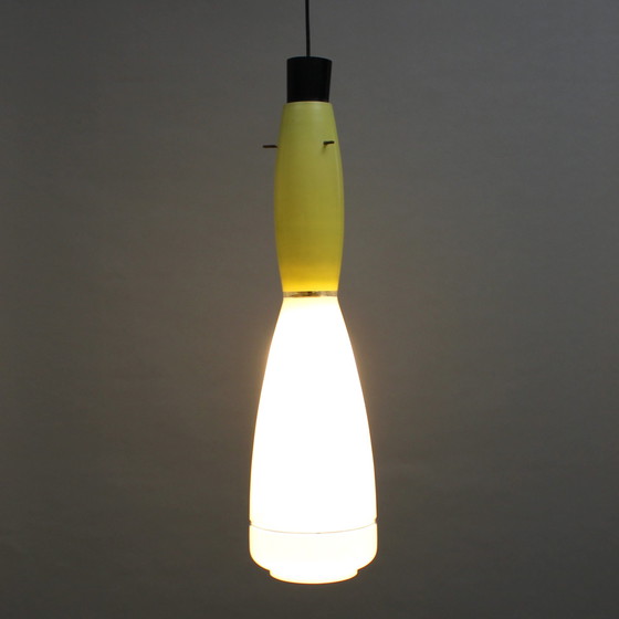 Image 1 of Vintage large glass hanging lamp