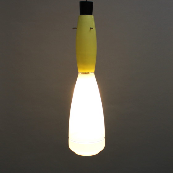 Image 1 of Vintage large glass hanging lamp