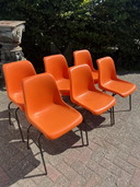 6 chaises d'école des années 1970