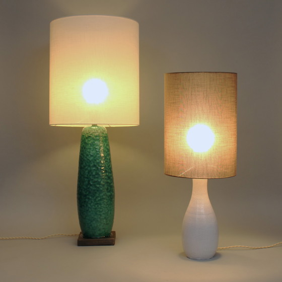 Image 1 of Pieter Groeneveldt - glazed earthenware lamp base with shade