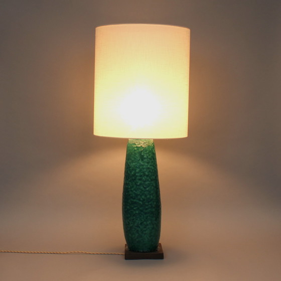 Image 1 of Pieter Groeneveldt - glazed earthenware lamp base with shade