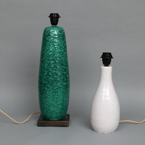 Image 1 of Pieter Groeneveldt - glazed earthenware lamp base with shade