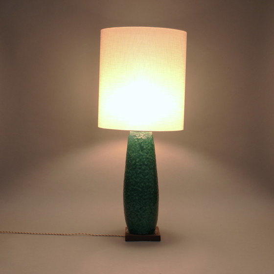 Image 1 of Pieter Groeneveldt - glazed earthenware lamp base with shade