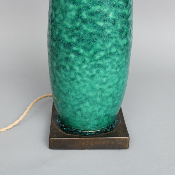 Image 1 of Pieter Groeneveldt - glazed earthenware lamp base with shade