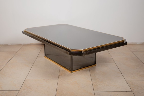 Image 1 of Table basse vintage Belgochrom noir et laiton