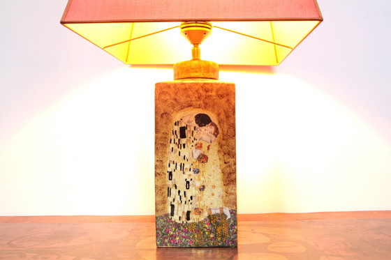 Image 1 of Set Of Two Handmade Ceramic Gustav Klimt Table Lamps