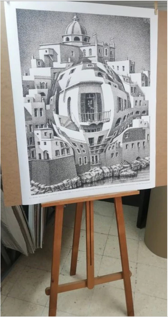 Image 1 of M. C. Escher - Balcony Impossible Bubble Perspective XXL poster