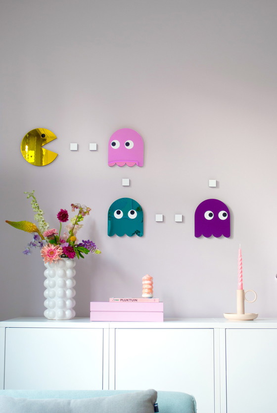 Image 1 of Mirror Pac Man Ghost purple