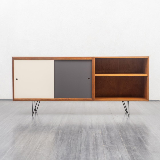 Image 1 of 60s Sideboard, teak, colored reversible doors, 185cm