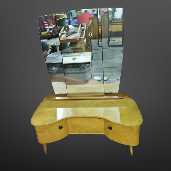 Image 1 of Mid century vanity desk with mirror, 1950s