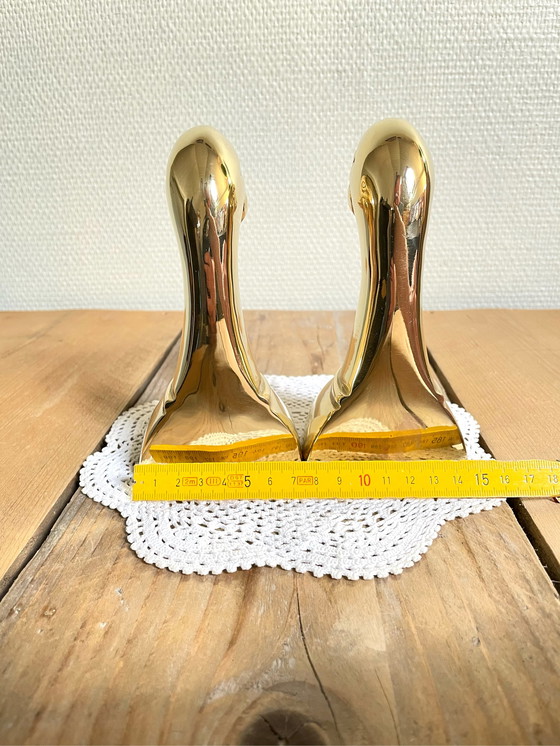 Image 1 of Art deco brass duck bookends