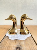 Art deco brass duck bookends
