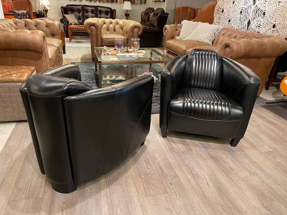 Image 1 of 2 x Aviator armchairs black pilots