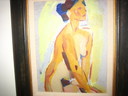 Zittend naakt schilderij van Jan Gerrit Jordens 1883-1962