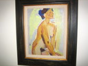 Zittend naakt schilderij van Jan Gerrit Jordens 1883-1962