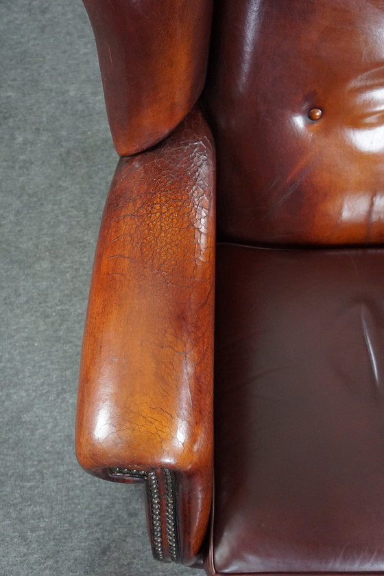 Image 1 of Sheep leather wing chair