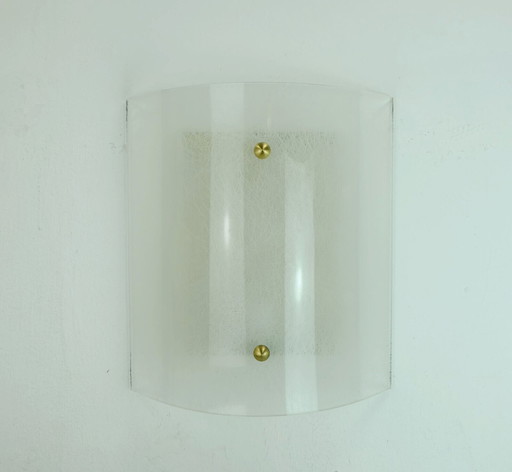 large mid century SCONCE acrylic and brass lucite wall lamp