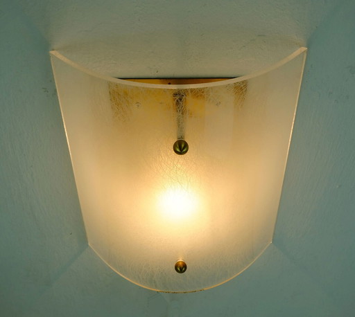 large mid century SCONCE acrylic and brass lucite wall lamp