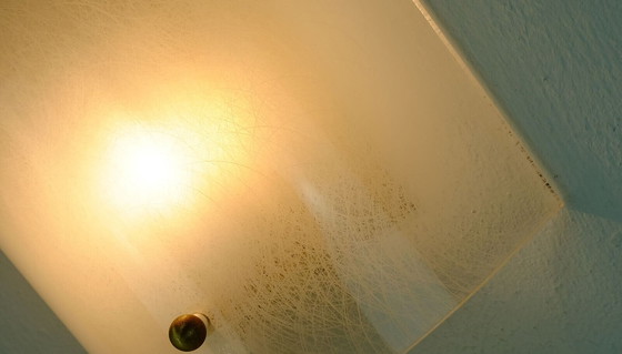 Image 1 of large mid century SCONCE acrylic and brass lucite wall lamp