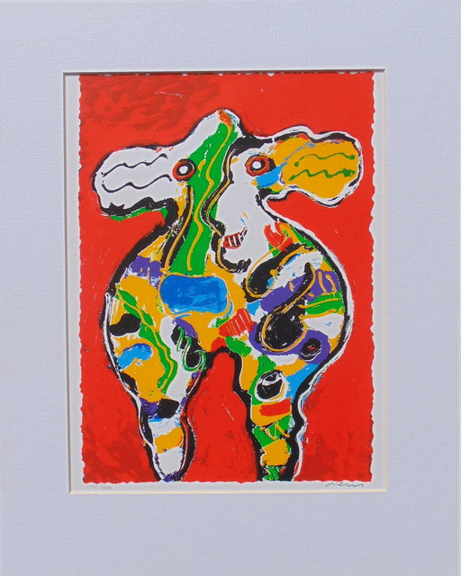 Peter Diem - Vache rouge lithographie