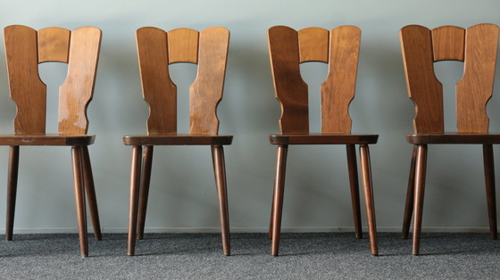Image 1 of 6x Vintage Brutalist cafe chairs