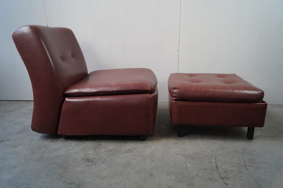 Image 1 of Élément de siège modulaire vintage + pouf