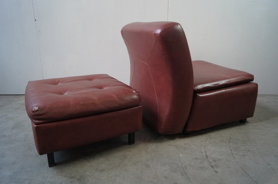 Image 1 of Élément de siège modulaire vintage + pouf