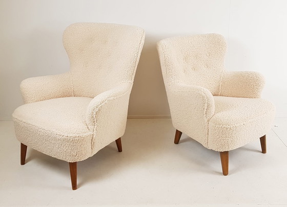 Image 1 of 2 x Artifort armchairs teddy fabric men's model and danes model