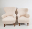 2 x Artifort fauteuils teddy tissu modèle homme et modèle danois