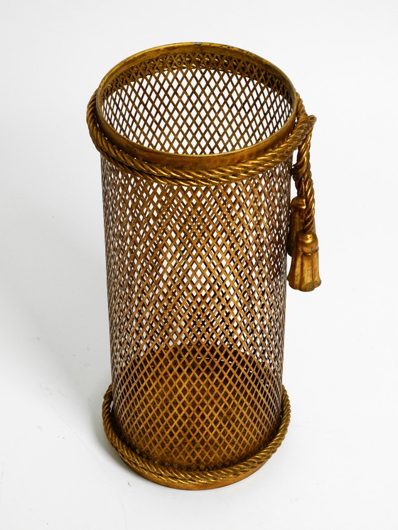 Image 1 of Porte-parapluies en métal doré de Li Puma, Italie, Mid Century Regency