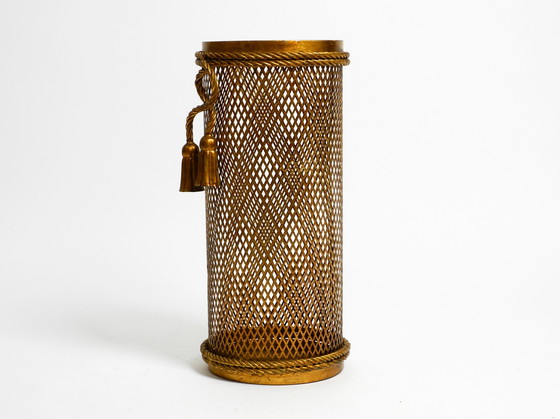 Image 1 of Porte-parapluies en métal doré de Li Puma, Italie, Mid Century Regency