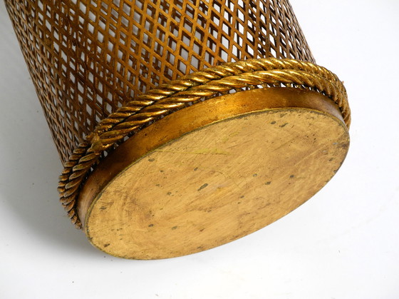 Image 1 of Porte-parapluies en métal doré de Li Puma, Italie, Mid Century Regency