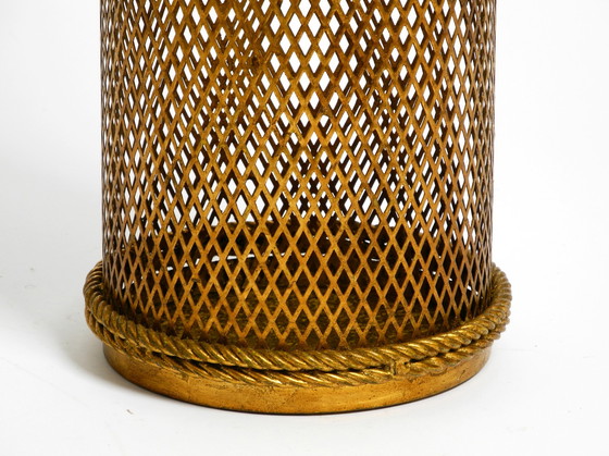 Image 1 of Italian Mid Century Regency gilded metal umbrella stand by Li Puma