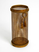 Italian Mid Century Regency gilded metal umbrella stand by Li Puma