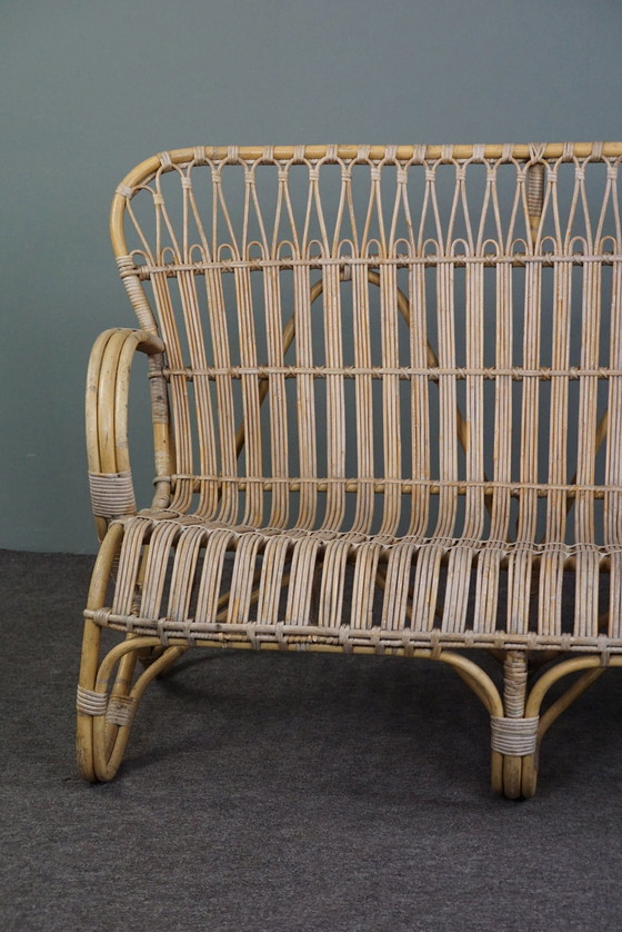 Image 1 of Midcentury rattan Belse 8 sofa