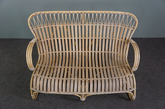 Image 1 of Midcentury rattan Belse 8 sofa