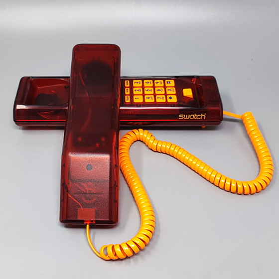 Image 1 of Vintage Swatch Twin Phone "Deluxe" With The Original Box. Memphis Style