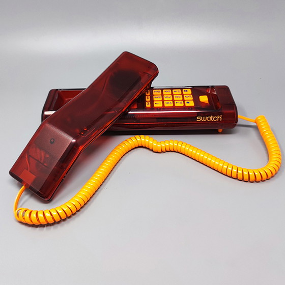 Image 1 of Vintage Swatch Twin Phone "Deluxe" With The Original Box. Memphis Style
