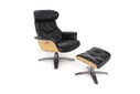 multi functional Scandinavian Lounge Chair / Armchairs with Leather and Oak