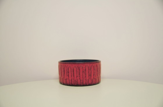 Image 1 of red West Germany bowl flower pot Jasba