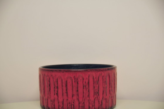 Image 1 of red West Germany bowl flower pot Jasba