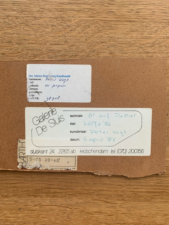 Image 1 of Peter Vogt Kopfe ‘86 schilderij