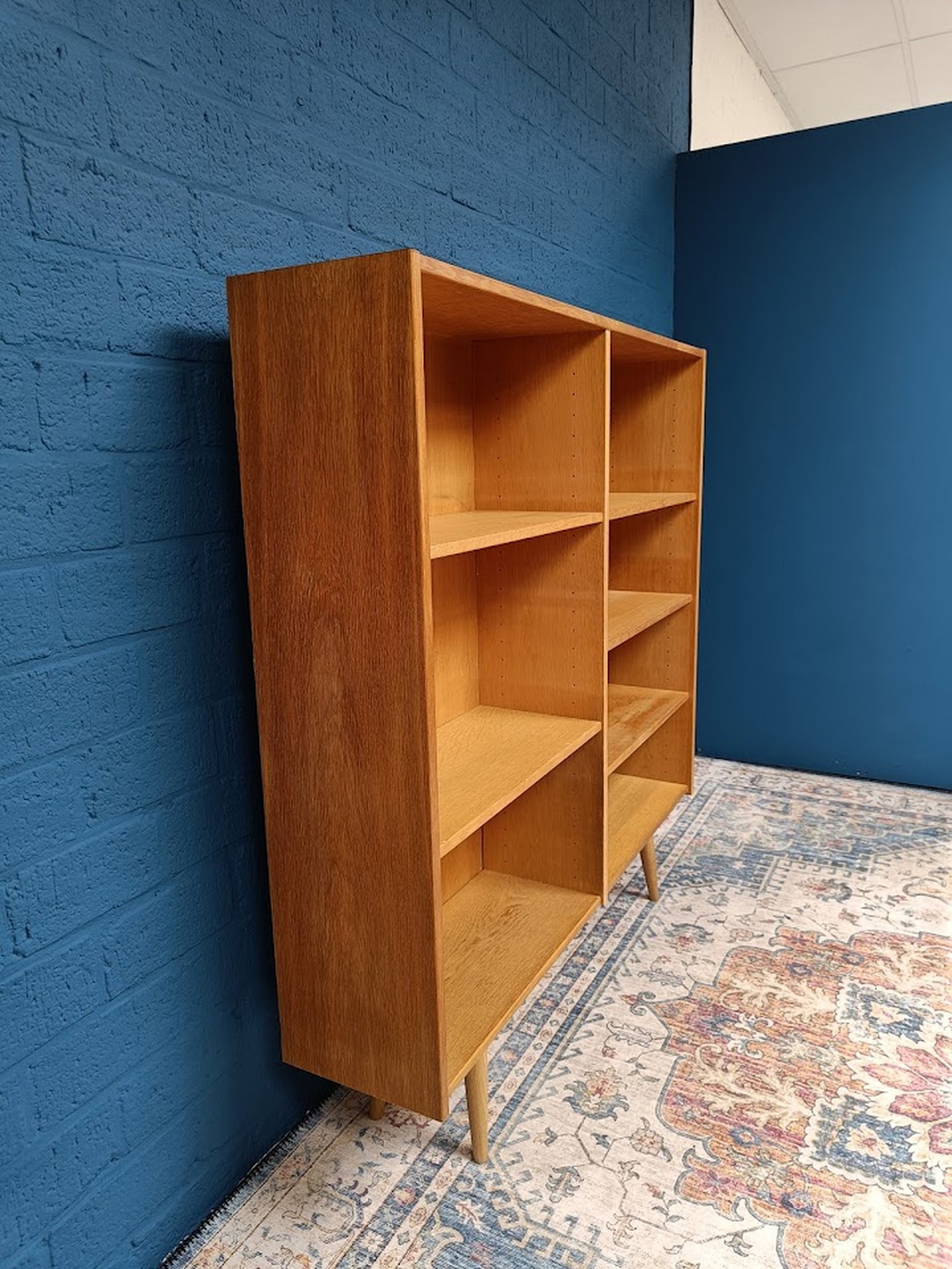 Vintage oak shop bookshelf