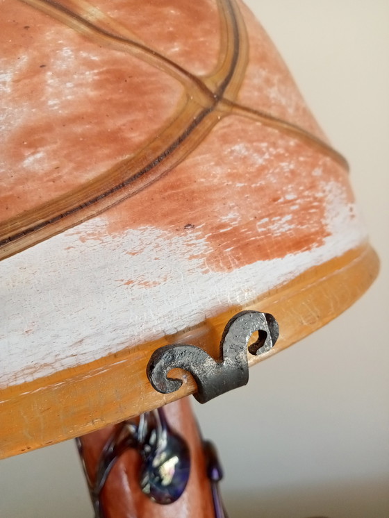 Image 1 of Unique special French glass paste lamp, mushroom model